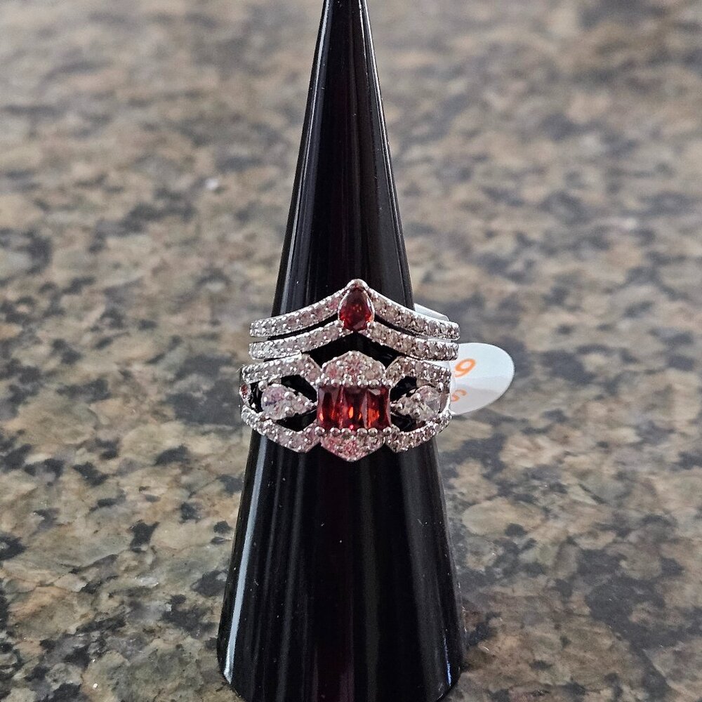 Bomb Party RBP8598 "Share Some Love" Garnet Cubic Zirconia Sz 6